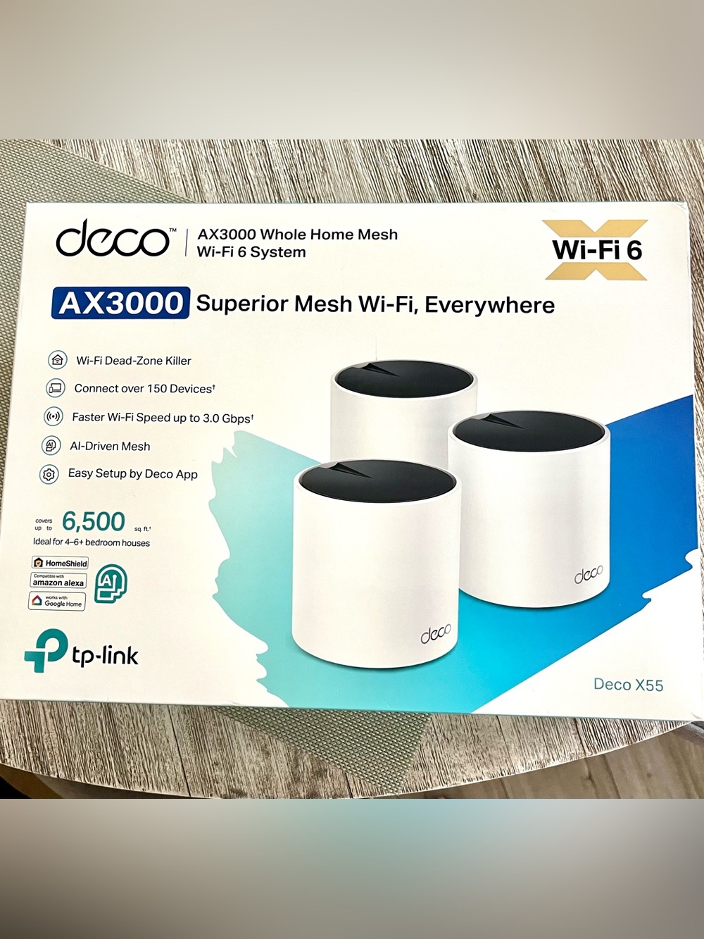 TP-Link Deco AX3000 Mesh Wi‑Fi System with 3 Units - White/Black